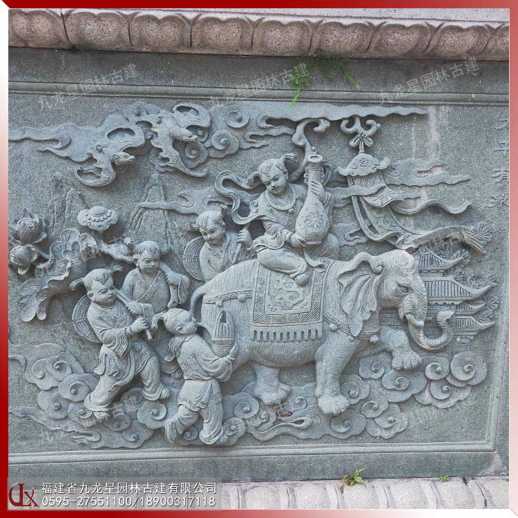 中式石材浮雕壁畫(huà)圖片